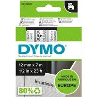D1 ORIGINAL Schriftband, schwarz auf transparent, 12mm x 7m S0720500