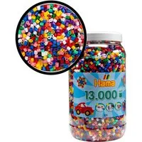 Hama Perlen Bügelperlen HAMA 13.000 Bügelperlen Midi - Ausführung: Vollton Mix, (13000-tlg), große Vorratsdose