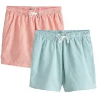 Next Badeshorts Seersucker-Badeshorts mit Streifen 5{dq}, 2er-Pack (2-St)
