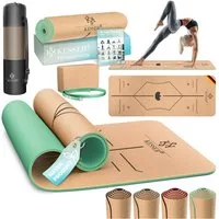 KESSER Yogamatte, Fitnessmatte Kork mit Tragegurt & Tasche Gymnastikmatte Trainingsmatte