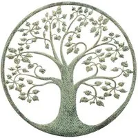Home-trends24.de Metallbild Metallbild Lebensbaum Baum Wandbild Garten Terrasse Bild Wanddeko, Baum