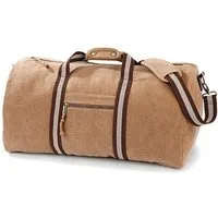 Goodman Design Reisetasche Sporttasche Vintage Canvas Holdall Barrel Bag, Gewaschener Canvas