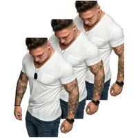 Amaci&Sons T-Shirt 3. PATERSON Herren T-Shirts 3er-Pack (3er-Pack) Herren Basic Oversize T-Shirt mit V-Ausschnitt