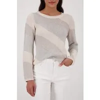 Monari Strickpullover Pullover Materialmix Regular fit mit Glanzdetails