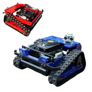 EU RV225 Remote Control Robot Lawn Mower 600m Range 9hp Engine Adjustable 10-150mm Cutting Height 1500m²/h Efficiency