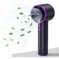 Montegoni Handventilator Tragbarer Mini USB Ventilator, Handventilator USB Ventilator, Starke Windleistung, Digitaldisplay, leise & USB-aufladbar