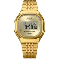 CASIO VINTAGE Chronograph A140WEG-9AEF, Quarzuhr, Armbanduhr, Damenuhr, Herrenuhr, Edelstahlarmband, digital