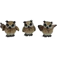 Figurendiscounter Dekofigur Dekofigur Eule 8 x 10 x 5 cm braun 3-fach sortiert