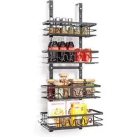 GarveeMore Küchenorganizer-Set Über der Tür Speisekammer Veranstalter, Metall hängenden Gewürzregal, Pantry Tür Organizer Regale Multi-Tier über die Tür für Küche Bad