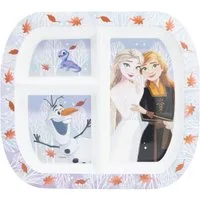 Storline Frühstücksteller Disney Frozen rechteckig Teller mit 3 Fächern, Mikrowellengeeignet