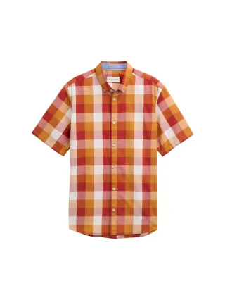 Tom Tailor - Kurzarmhemd mit Karomuster red big check - Gr. - XL