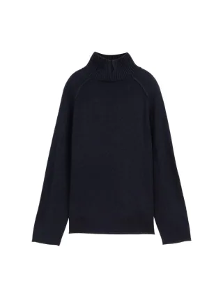 Tom Tailor - Loose Fit Strickpullover mit Stehkragen blau - Gr. - XL