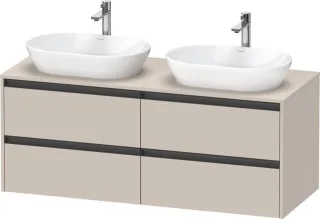 Duravit Ketho.2 Konsolenwaschtischunterbau wandhängend Taupe Matt 1400x550x568 mm - K24898B91910000 K24898B91910000