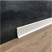 PROVISTON Sockelleiste Hartschaum PVC, 12.8 x 60 x 2500 mm, Weiß, Kunststoff Fußleiste