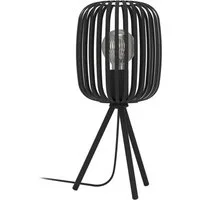 EGLO Tischleuchte Tischleuchte ROMAZZINA, exkl. E27, Stahl, Tischlampe, Ein-/Ausschalter, ohne Leuchtmittel, Stativ Nachtischlampe, 20x 20x43,5cm, Dreibein, Deko Schlafzimmer