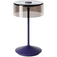 SIGOR LED Tischleuchte Akku-Glasleuchte NUMOTION pflaumenblau, Dimmbar, LED fest integriert, Warmweiß