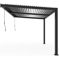 Sojag Terrassendach Terrassenüberdachung Hana 1013 Schwarz, BxT: 399x305 cm, Mit individuell verstellbaren Lamellen