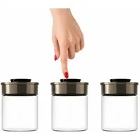 BURI Vorratsglas 3x Vakuum Vorratsdosen Glas 700ml Vorratsgläser Vakuumdeckel luftdicht, Glas