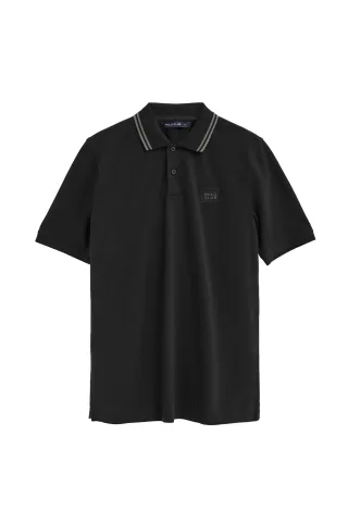 Kurzärmliges Poloshirt schwarz mit Polo Club Patch