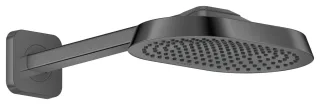 Hansgrohe AXOR ShowerSphere Kopfbrause 250/160 1jet EcoSmart+ mit Brausearm, Polished Black Chrome,  39770330