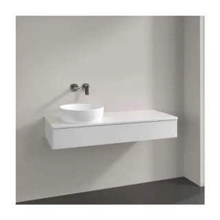 Villeroy und Boch Waschtisch-Unterschrank K11050GF 120x19x50cm, Hahnloch, Waschbeckenplattenfarbe Lack, glossy white lacquer
