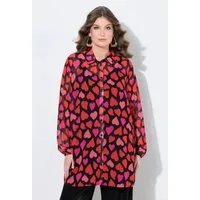 MIAMODA Longbluse Bluse A-Linie Chiffon Punkte/floral