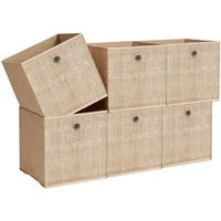 SONGMICS Aufbewahrungsbox Aufbewahrungsboxen, stoff, Ordnungsboxen, Organizer (Aufbewahrung, für Würfelregal, mit Griff), 6er Set, Faltbox, 30x30x30 cm