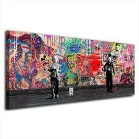 Artedinoi Leinwandbild Street Art Charlie & Albert Leinwandbild Wandbild Kunstdruck XL Deko