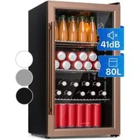 Klarstein Getränkekühlschrank Beersafe XXL Kühlschrank 80L 3 Böden Panoramaglastür Kupferlook LED 10041893, 84.5 cm hoch, 47.4 cm breit, Bierkühlschrank Flaschenkühlschrank Getränkekühlschrank in Kupfer