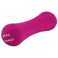 HMS Kurzhantel Fitness 17025 aus Gusseisen mit Neoprenbeschichtung 0,5kg violett