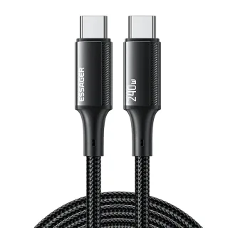 ESSAGER ES-X45 5A 240W Type-C to Type-C Cable PD3.1 Fast Charging Data Transmission Copper Core Line 1M/2M Long for iPho