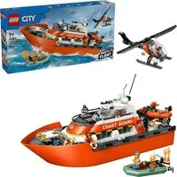 LEGO® Rettungsboot der Küstenwache mit Hubschrauber (60504), LEGO City Konstruktionsspielsteine, (742 St), Made in Europe