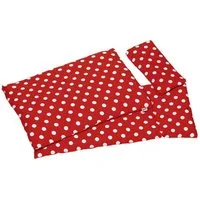 goki Puppen Bettwäsche Bettzeug Rot, (packung, 3-tlg., Material: Baumwolle, Polyester), Set aus Kopfkissen, Oberbett und Unterbett
