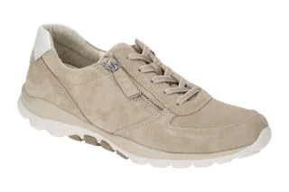 Gabor 86.968.33 ROLLINGSOFT Damen Halbschuhe beige wei? bequeme Schn?rschuhe