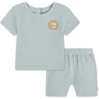 HUGGIES babywear Shirt & Hose HUGB SHORT SET (Set, 2-tlg) mit süßer Tierapplikation, Baumwolle