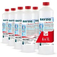 Höfer Chemie GmbH Poolpflege 6x 1 kg BAYZID® Chlor 13% flüssig für Pools, Zuverlässige Desinfektion für sauberes und hygienisches Poolwasser
