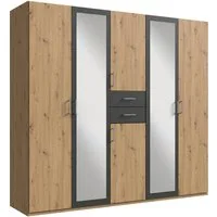 Wimex Kleiderschrank Diver Drehtürenschrank mit Spiegel, 180, 225 o. 270cm breit Bestseller Schlafzimmerschrank wahlweise 3 Innenausstattungen