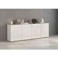 OTTO home Sideboard GARDA, Kommode, Schrank, untere Türen mit Push-to-Open, Made in Italy (1 St), Hochglanzlackierte Fronten, 4 Türen, 2 Schubladen, grifflos, B 200 cm