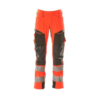 MASCOT Herren Hose mit Knietaschen ACCELERATE SAFE Hi-vis Rot / Dunkelanthrazit 45 - 19079-511-22218-82C45