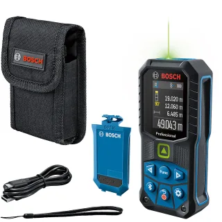 Bosch Laser-Entfernungsmesser GLM 50-27 CG mit BA 3.7V 1.0Ah A und USB-C-Kabel blau/schwarz - 0601072U01