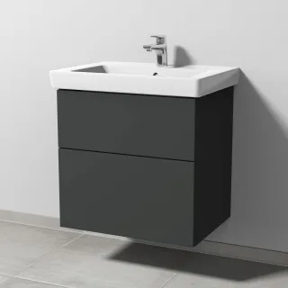 Sanipa 3way Waschtischunterbau zu Villeroy & Boch Subway 2.0 Waschtisch mit 2 Auszügen, Graphit-Matt SP6131B