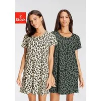 Vivance Dreams by Lascana Sleepshirt (Packung, 2 Stück) mit Leo-Muster