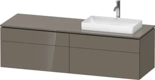 Duravit L-Cube Konsolenwaschtischunterbau wandhängend Flanell Grau Hochglanz 1620x550x482 mm - LC487 LC4871R89890000