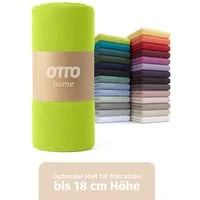 OTTO home Spannbettlaken PHYSALIS in BASIC und PREMIUM Qualität, 100% Baumwolle, Jersey (110 g/m), Gummizug: rundum, (1 Stück), für Matratzen bis 18 cm Höhe, Bettlaken, Spannbetttuch, pflegeleicht