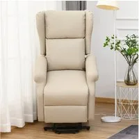 HOMCOM Relaxsessel elektrischer Sessel mit Aufstehhilfe, TV-Sessel mit Liegefunktion (Set, 1-St., 1), Elektrische Aufstehhilfe, Seitentasche