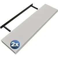 Casaria Wandregal, Weiß Hängeregal mit Halterung 15kg Tragkraft Küche Matt 90cm