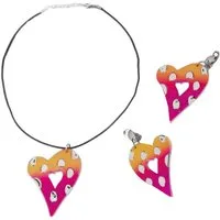 Metamorph Ohrring und Ketten Set 80s Hearts Schmuckset, Hipper Modeschmuck mit Herz und Pep - ganz wie damals!