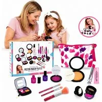 Fyrove Kosmetik-Koffer Kinder Schminkset Spielzeug, Make-up Set für Mädchen, Rollenspiel, 23-tlg., (12-St), Realistisches Make-up-Spielset, Rollenspiel für Kinder,tragbares Spielzeug