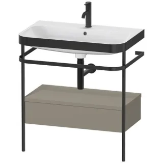 Duravit Happy D.2 Plus c-bonded Set mit Metallkonsole und Schubkasten Stein Grau Seidenmatt 775x490x HP4742O9292