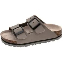Fischer-Markenschuh Hawaii Pantolette aus Vegano, mit Fleecefutter und ergonomisch geformten Lederfußbett